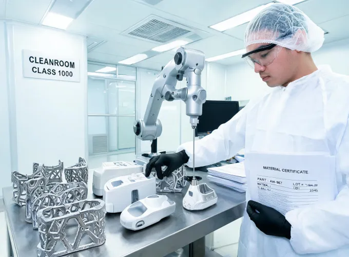 Aerospace and medical additive manufacturing inspection bench