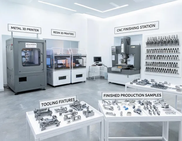 Additive manufacturing equipment showroom for tooling buyers